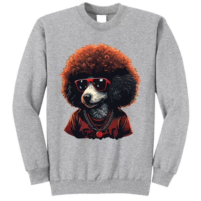 Funny Poodle Dog Miniature Poodle Toy Poodle Retro Sunset Sweatshirt