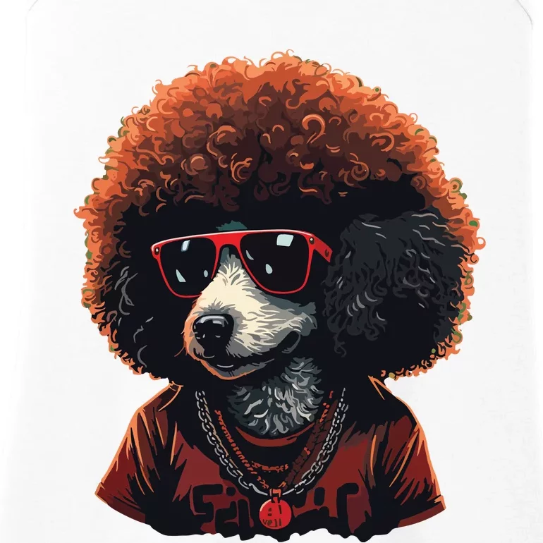 Funny Poodle Dog Miniature Poodle Toy Poodle Retro Sunset Ladies Essential Tank