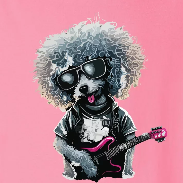 Funny Poodle Dog Miniature Poodle Toy Poodle Retro Sunset Toddler Long Sleeve Shirt