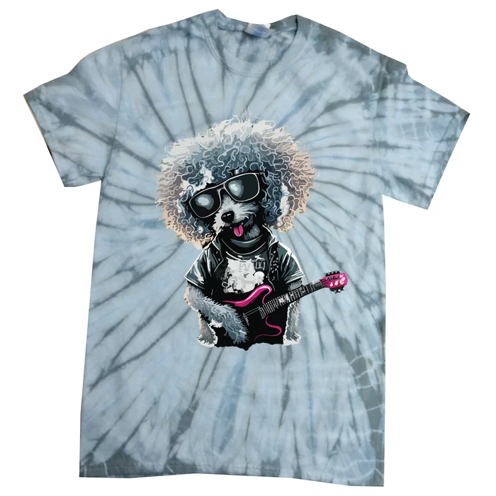 Funny Poodle Dog Miniature Poodle Toy Poodle Retro Sunset Tie-Dye T-Shirt