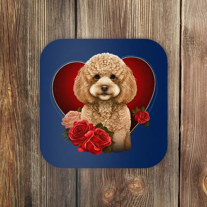 Funny Poodle Dog Miniature Poodle Toy Poodle Valentine Day Coaster