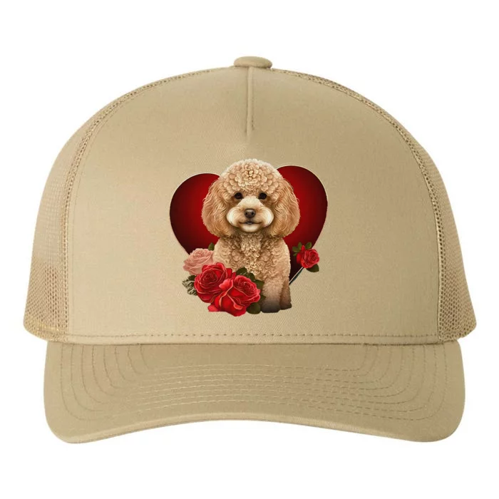 Funny Poodle Dog Miniature Poodle Toy Poodle Valentine Day Yupoong Adult 5-Panel Trucker Hat