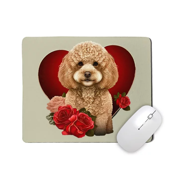 Funny Poodle Dog Miniature Poodle Toy Poodle Valentine Day Mousepad