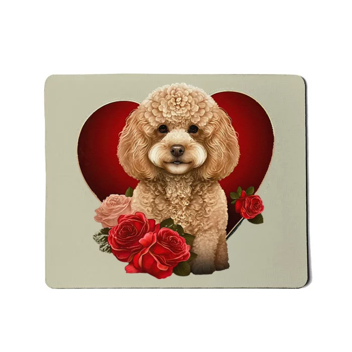 Funny Poodle Dog Miniature Poodle Toy Poodle Valentine Day Mousepad