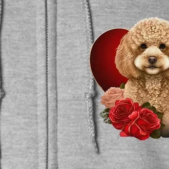 Funny Poodle Dog Miniature Poodle Toy Poodle Valentine Day Full Zip Hoodie