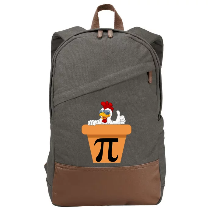 Funny Pi Day 2024 Chicken Pot Pi Day 3.14 Pi Math Day Cotton Canvas Backpack