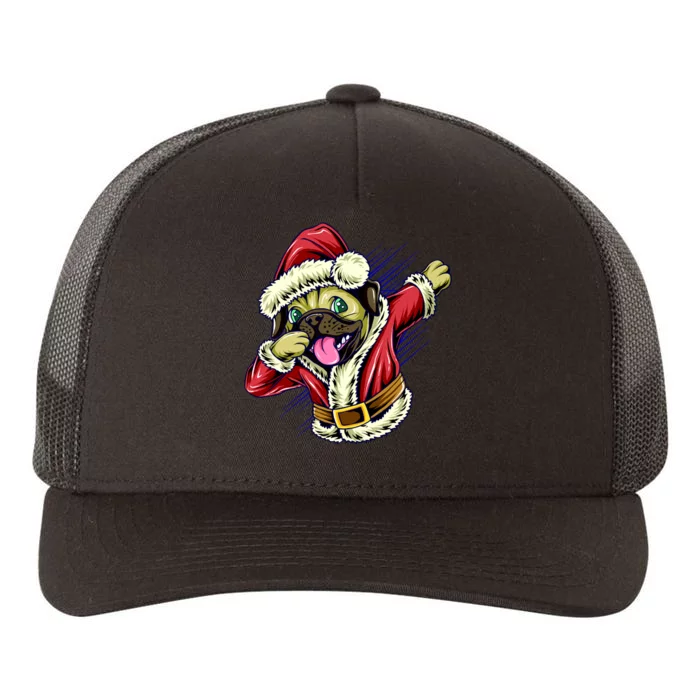 Funny Pug Dabbing Santa Claus Yupoong Adult 5-Panel Trucker Hat