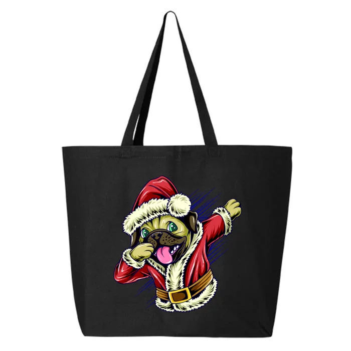 Funny Pug Dabbing Santa Claus 25L Jumbo Tote