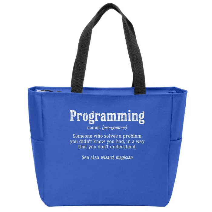 Funny Programmer Definition Debugger Computer Programmer Cute Gift Zip Tote Bag