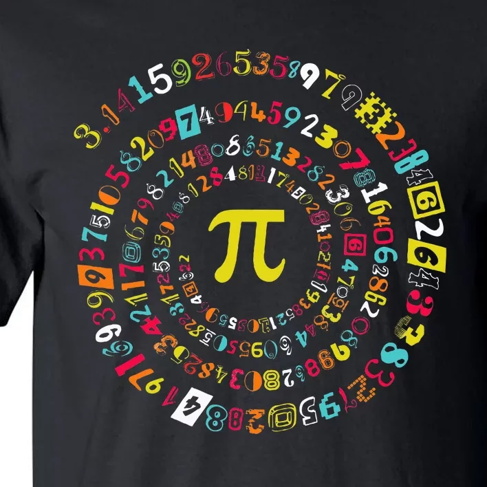 Funny Pi Day Spiral Pi Math For Pi Day 3.14 Tall T-Shirt