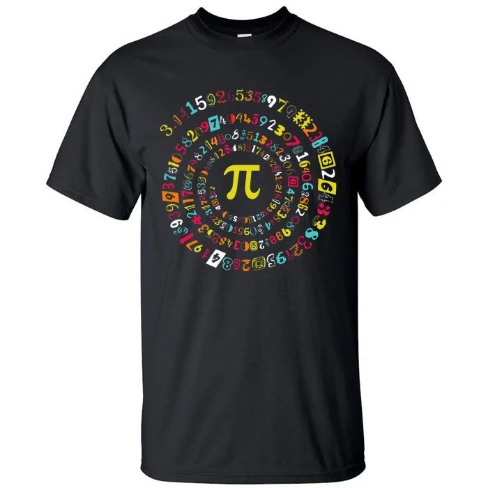 Funny Pi Day Spiral Pi Math For Pi Day 3.14 Tall T-Shirt