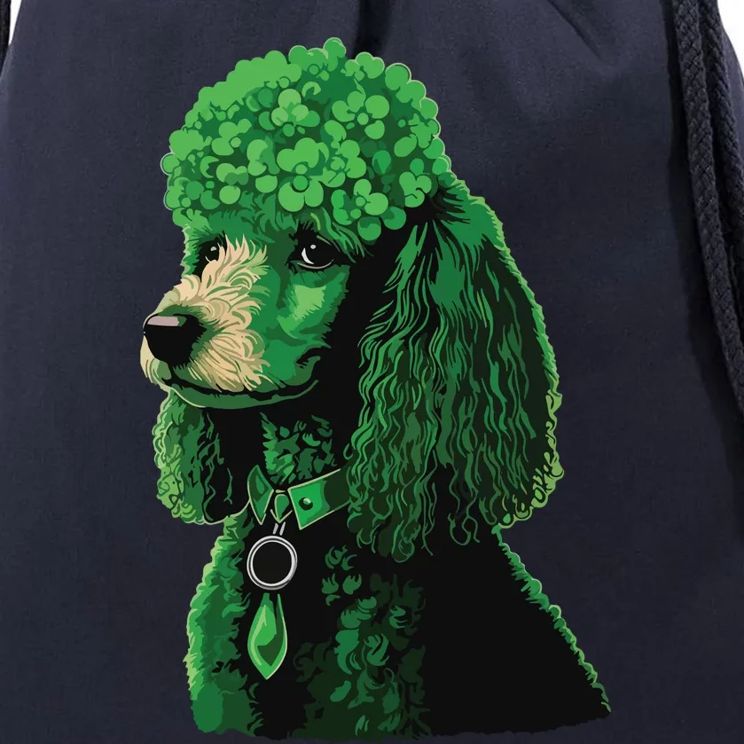 Funny Poodle Dog Miniature Poodle Toy Poodle St Patricks Drawstring Bag