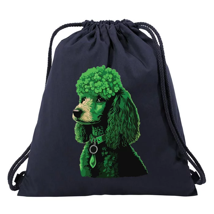 Funny Poodle Dog Miniature Poodle Toy Poodle St Patricks Drawstring Bag