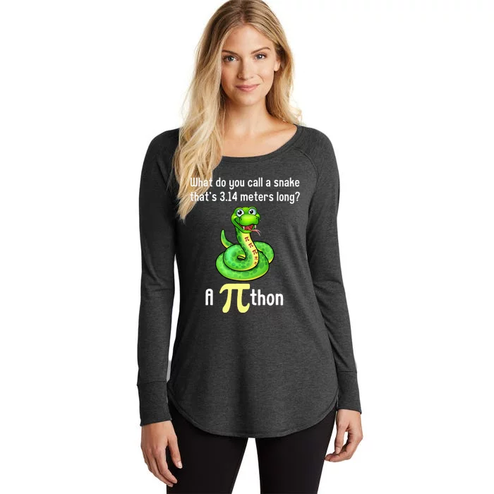 Funny Pi day Puns Pithon Math Teacher Jokes Women's Perfect Tri Tunic Long Sleeve Shirt