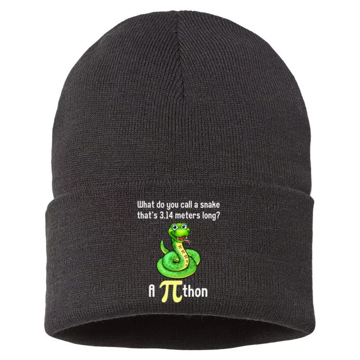 Funny Pi day Puns Pithon Math Teacher Jokes Sustainable Knit Beanie