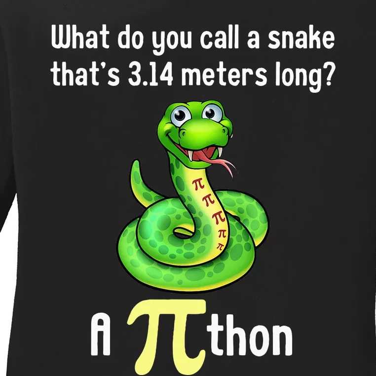 Funny Pi day Puns Pithon Math Teacher Jokes Ladies Long Sleeve Shirt