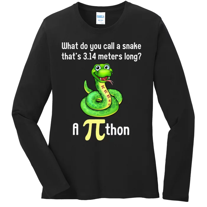 Funny Pi day Puns Pithon Math Teacher Jokes Ladies Long Sleeve Shirt