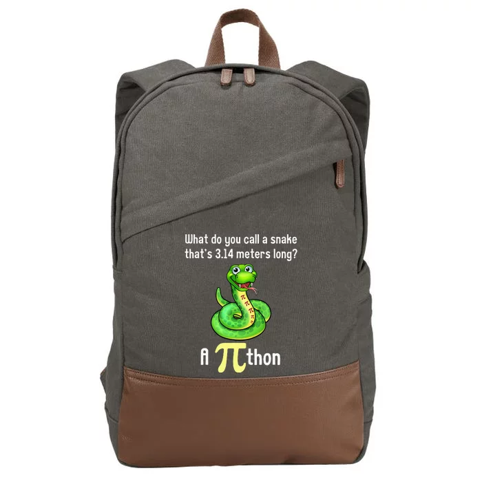 Funny Pi day Puns Pithon Math Teacher Jokes Cotton Canvas Backpack