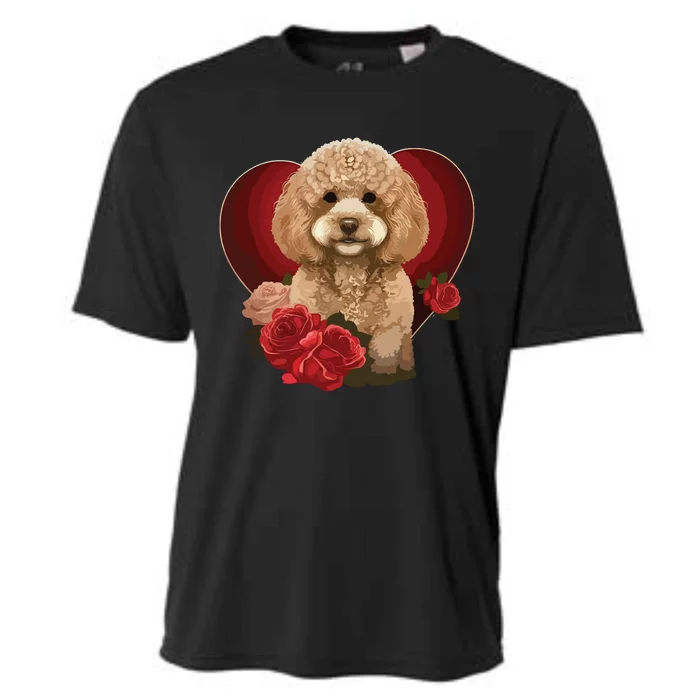 Funny Poodle Dog Miniature Poodle Toy Poodle Valentine Day Cooling Performance Crew T-Shirt