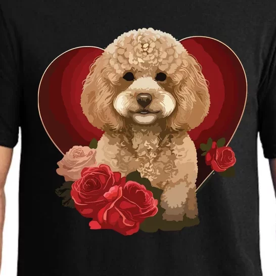 Funny Poodle Dog Miniature Poodle Toy Poodle Valentine Day Pajama Set