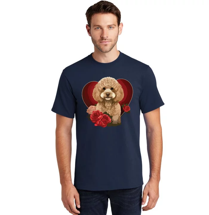 Funny Poodle Dog Miniature Poodle Toy Poodle Valentine Day Tall T-Shirt