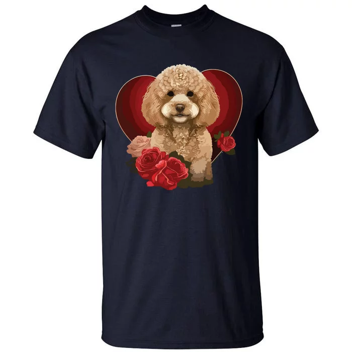 Funny Poodle Dog Miniature Poodle Toy Poodle Valentine Day Tall T-Shirt