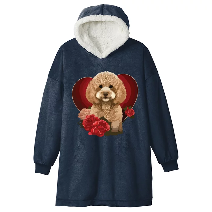 Funny Poodle Dog Miniature Poodle Toy Poodle Valentine Day Hooded Wearable Blanket