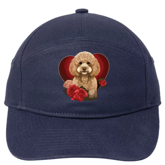 Funny Poodle Dog Miniature Poodle Toy Poodle Valentine Day 7-Panel Snapback Hat