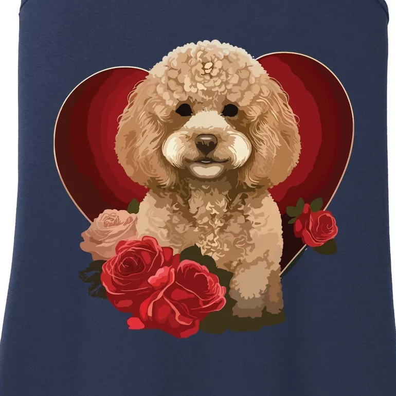 Funny Poodle Dog Miniature Poodle Toy Poodle Valentine Day Ladies Essential Tank