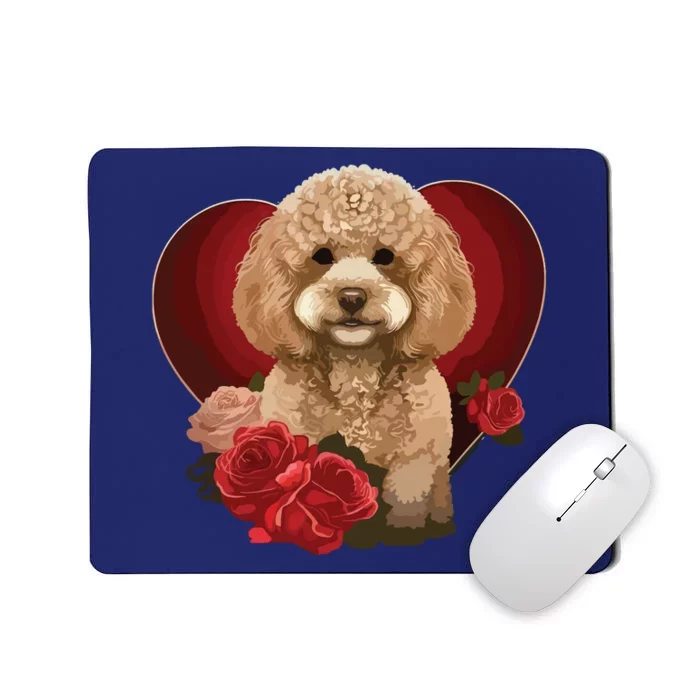 Funny Poodle Dog Miniature Poodle Toy Poodle Valentine Day Mousepad