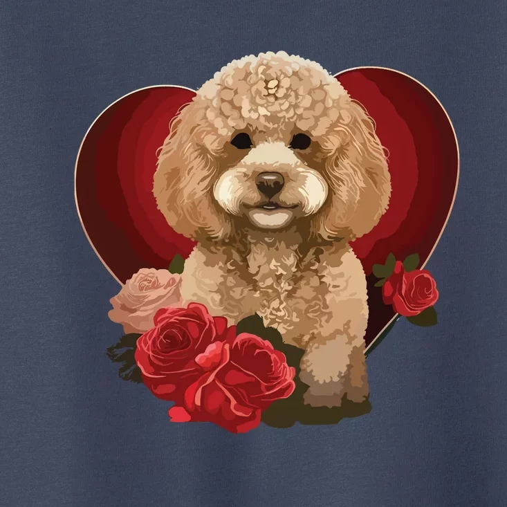 Funny Poodle Dog Miniature Poodle Toy Poodle Valentine Day Toddler T-Shirt