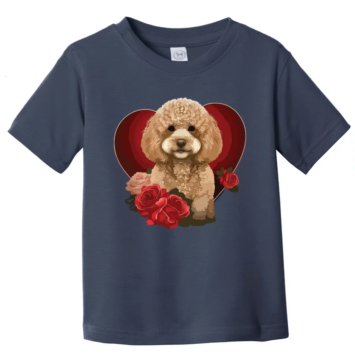 Funny Poodle Dog Miniature Poodle Toy Poodle Valentine Day Toddler T-Shirt