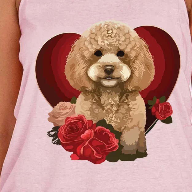 Funny Poodle Dog Miniature Poodle Toy Poodle Valentine Day Women's Knotted Racerback Tank