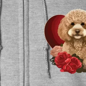 Funny Poodle Dog Miniature Poodle Toy Poodle Valentine Day Full Zip Hoodie