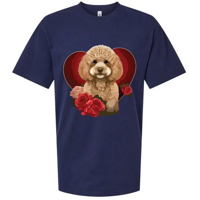 Funny Poodle Dog Miniature Poodle Toy Poodle Valentine Day Sueded Cloud Jersey T-Shirt