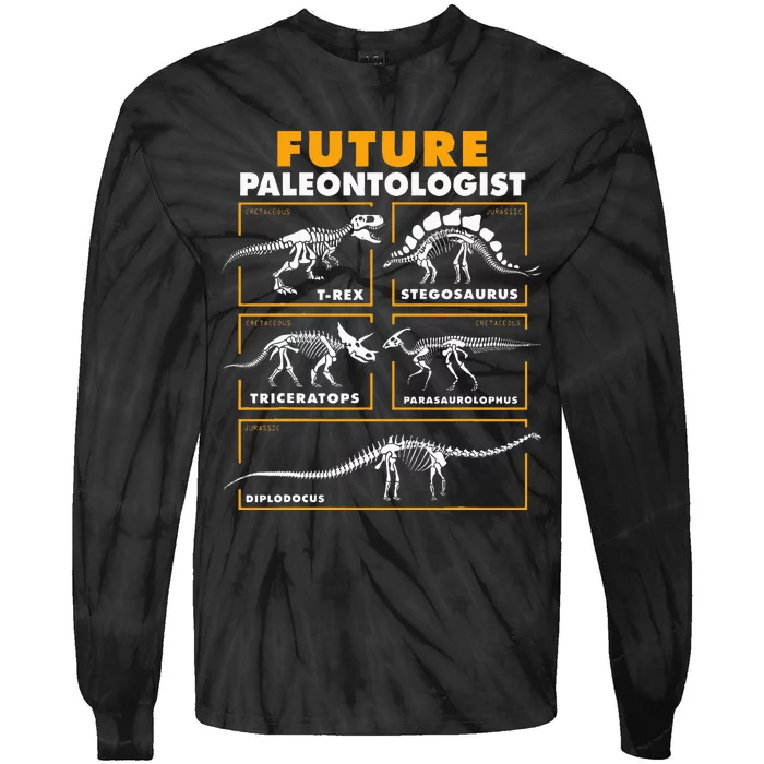 Future Paleontologist Dinosaur Fossil Paleontology Tie-Dye Long Sleeve Shirt