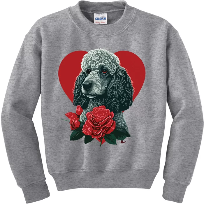 Funny Poodle Dog Miniature Poodle Toy Poodle Valentine Day Kids Sweatshirt