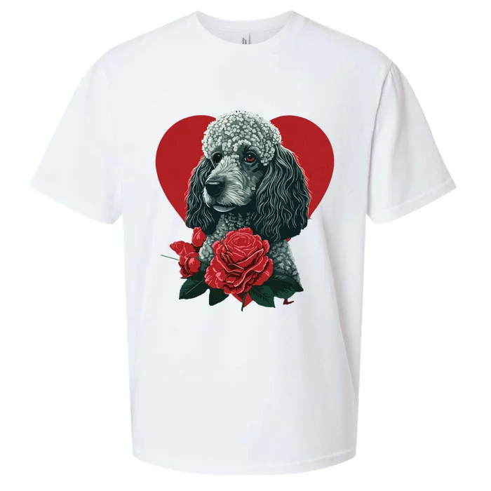 Funny Poodle Dog Miniature Poodle Toy Poodle Valentine Day Sueded Cloud Jersey T-Shirt