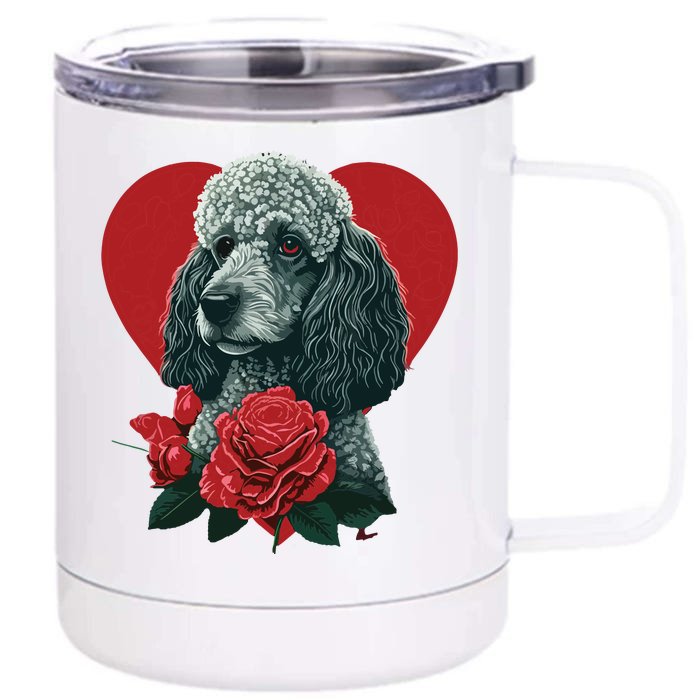 Funny Poodle Dog Miniature Poodle Toy Poodle Valentine Day Front & Back 12oz Stainless Steel Tumbler Cup