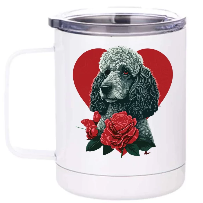 Funny Poodle Dog Miniature Poodle Toy Poodle Valentine Day Front & Back 12oz Stainless Steel Tumbler Cup