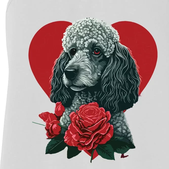 Funny Poodle Dog Miniature Poodle Toy Poodle Valentine Day Women's Racerback Tank