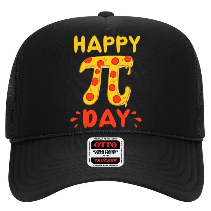 Funny Pi Day Pizza Pi Pizza Pie Math Club Joke High Crown Mesh Trucker Hat