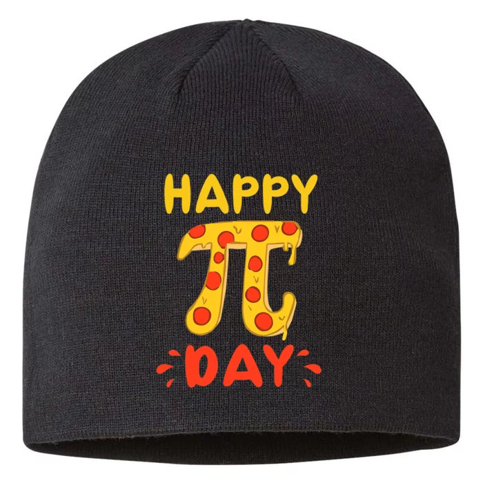 Funny Pi Day Pizza Pi Pizza Pie Math Club Joke 8 1/2in Sustainable Knit Beanie