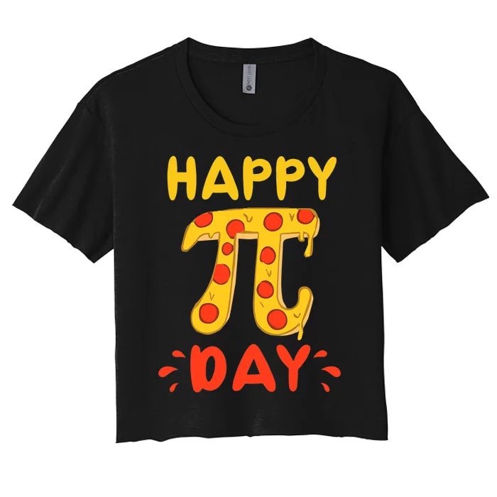 Funny Pi Day Pizza Pi Pizza Pie Math Club Joke Women's Crop Top Tee