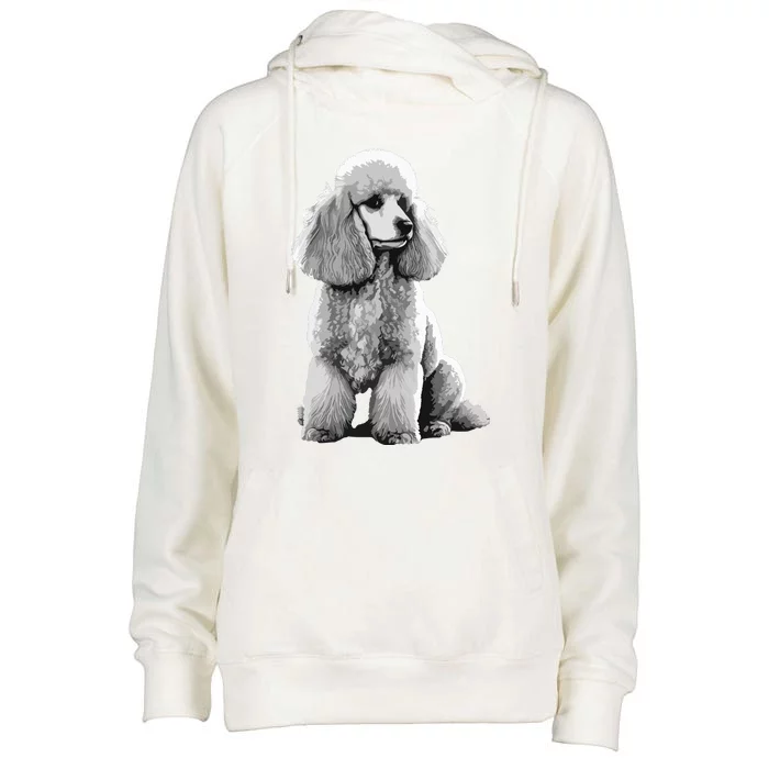 Funny Poodle Dog Miniature Poodle Toy Poodle Womens Funnel Neck Pullover Hood