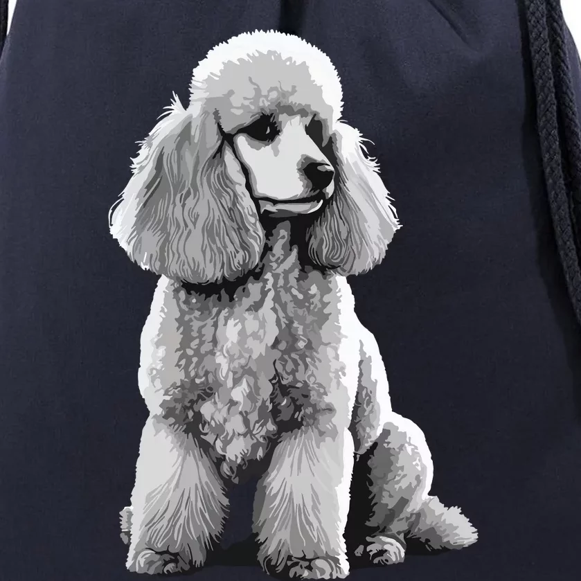 Funny Poodle Dog Miniature Poodle Toy Poodle Drawstring Bag