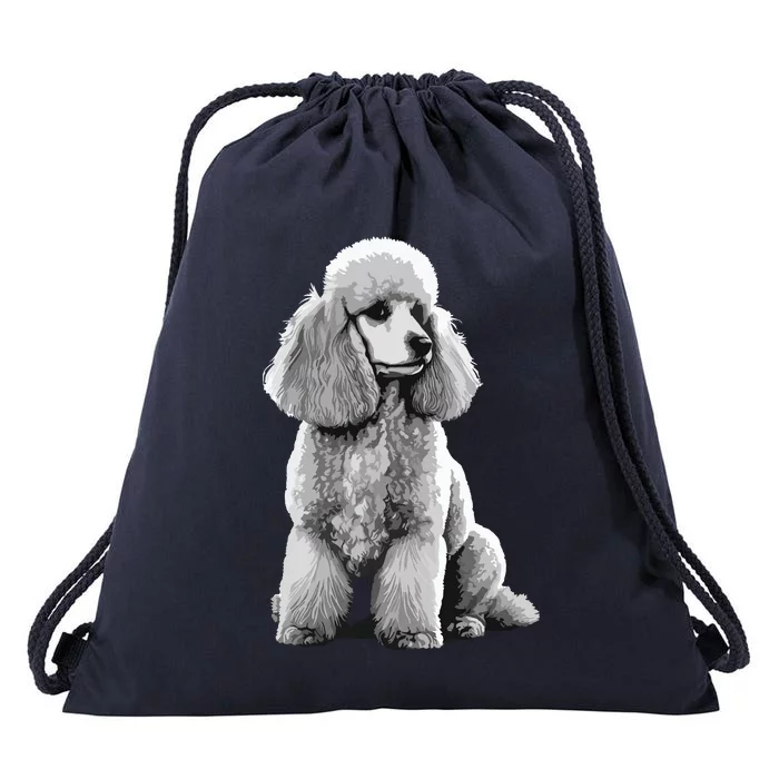 Funny Poodle Dog Miniature Poodle Toy Poodle Drawstring Bag