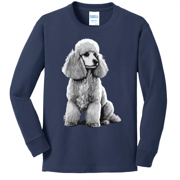 Funny Poodle Dog Miniature Poodle Toy Poodle Kids Long Sleeve Shirt