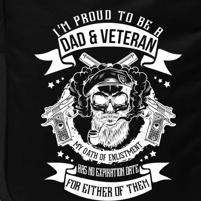 Funny Proud Dad And Veteran Hubby Gift From Family Gift Impact Tech Backpack