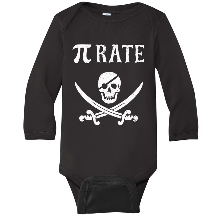 Funny Pi Day Pi Rate Pirate For Teachers Baby Long Sleeve Bodysuit